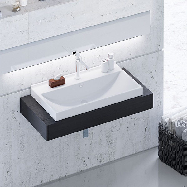 Раковина накладная, Fest-80, белая, без кроншт, Sanita Luxe