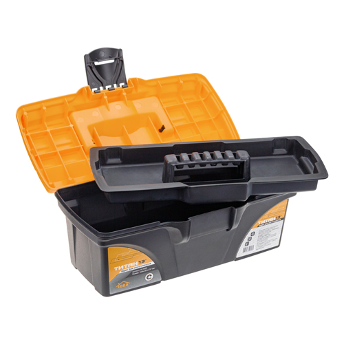 Ящик для инструментов IDEA ТИТАН 13, М 2930, черный с желтым