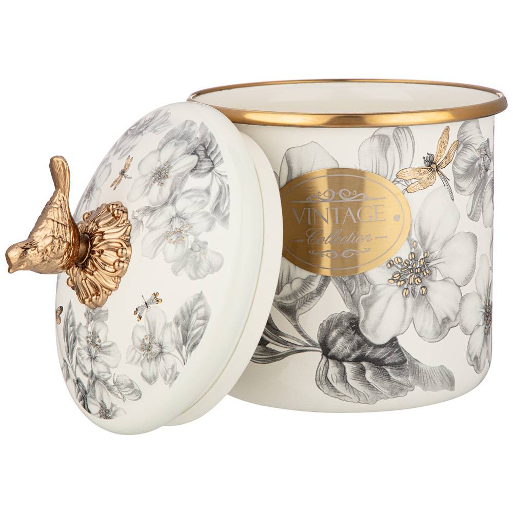 БАНКА ДЛЯ СЫПУЧИХ ПРОДУКТОВ AGNESS, СЕРИЯ ЯБЛОНЕВЫЙ САД, 12 Х 12СМ/ 1,2Л