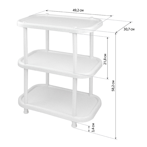 Полка овальная IDEA М 2716, 3 секции, мраморный