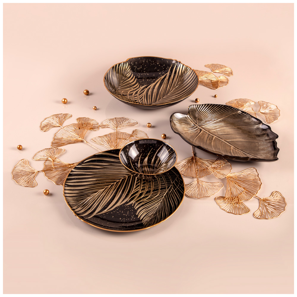 БЛЮДО ГЛУБОКОЕ, BOHEMIA, BLACK D=33СМ H=6.7 CM