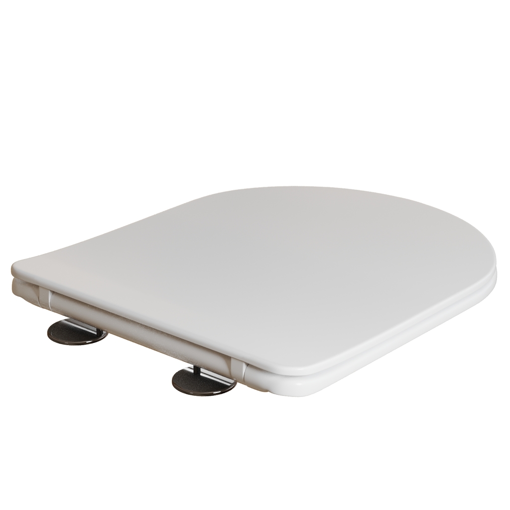 Сиденье для унитаза  WAVE ROUND дюропласт, микролифт БЕЛЫЙ глянец