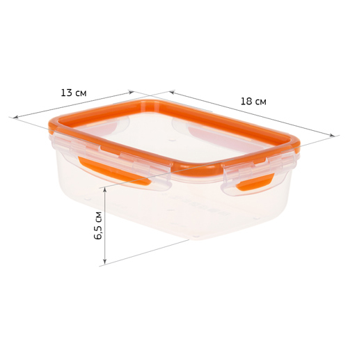 Ёмкость для продуктов 0.8 л IDEA РИЧ М 1387, герметичная, оранжевая