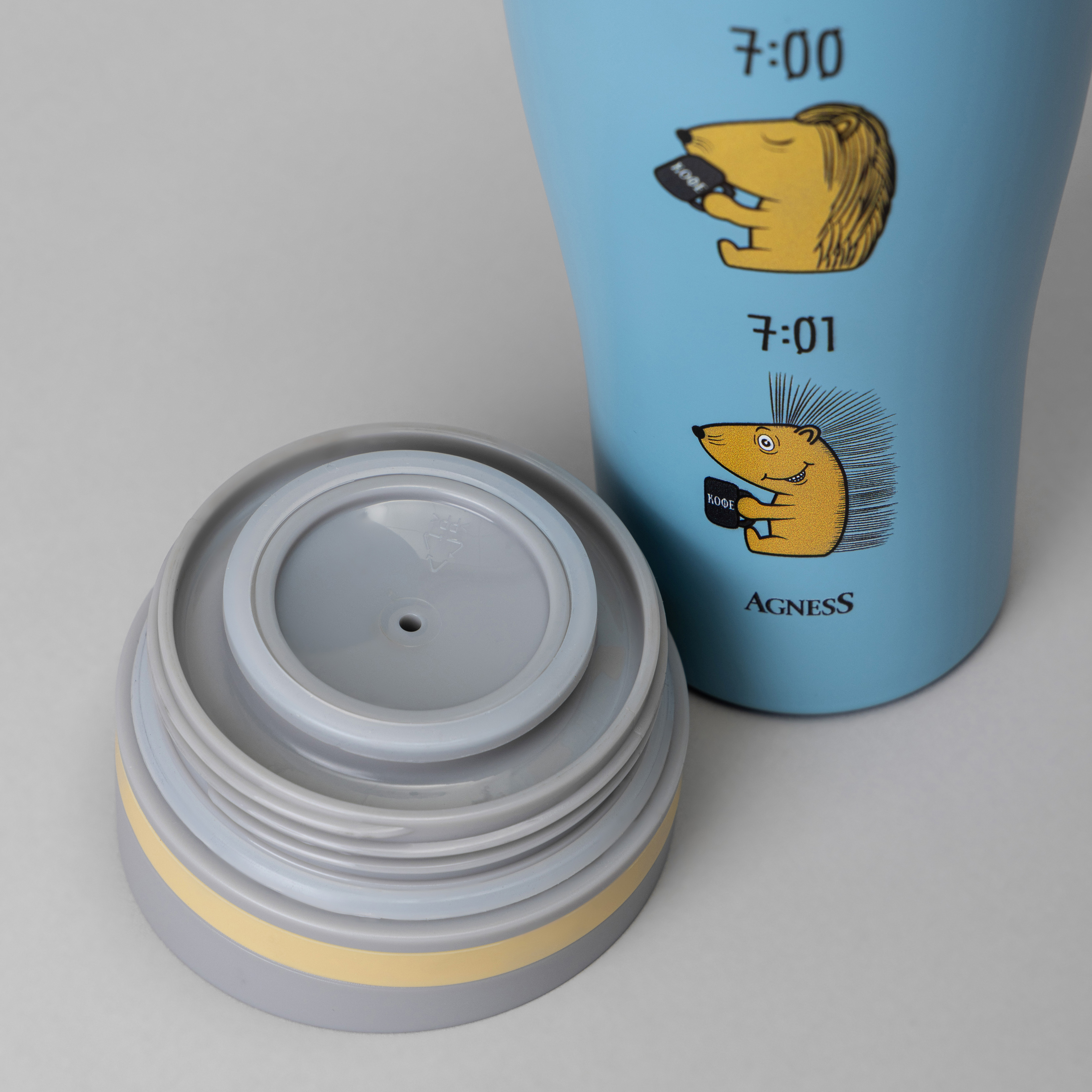 ТЕРМОКРУЖКА AGNESS, ЁЖ, 360МЛ