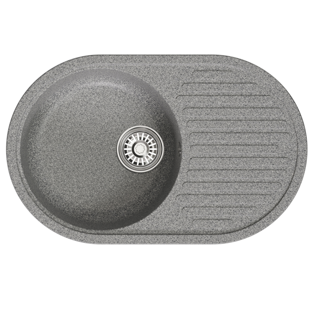 Мойка ML-GM16 овальная с крылом, темно-серая, 309, 730*460*180мм NEW