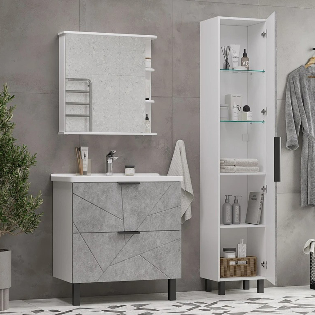 Пенал, Гранд-40, Бетон универсальный, 400*1950*316, ПВХ