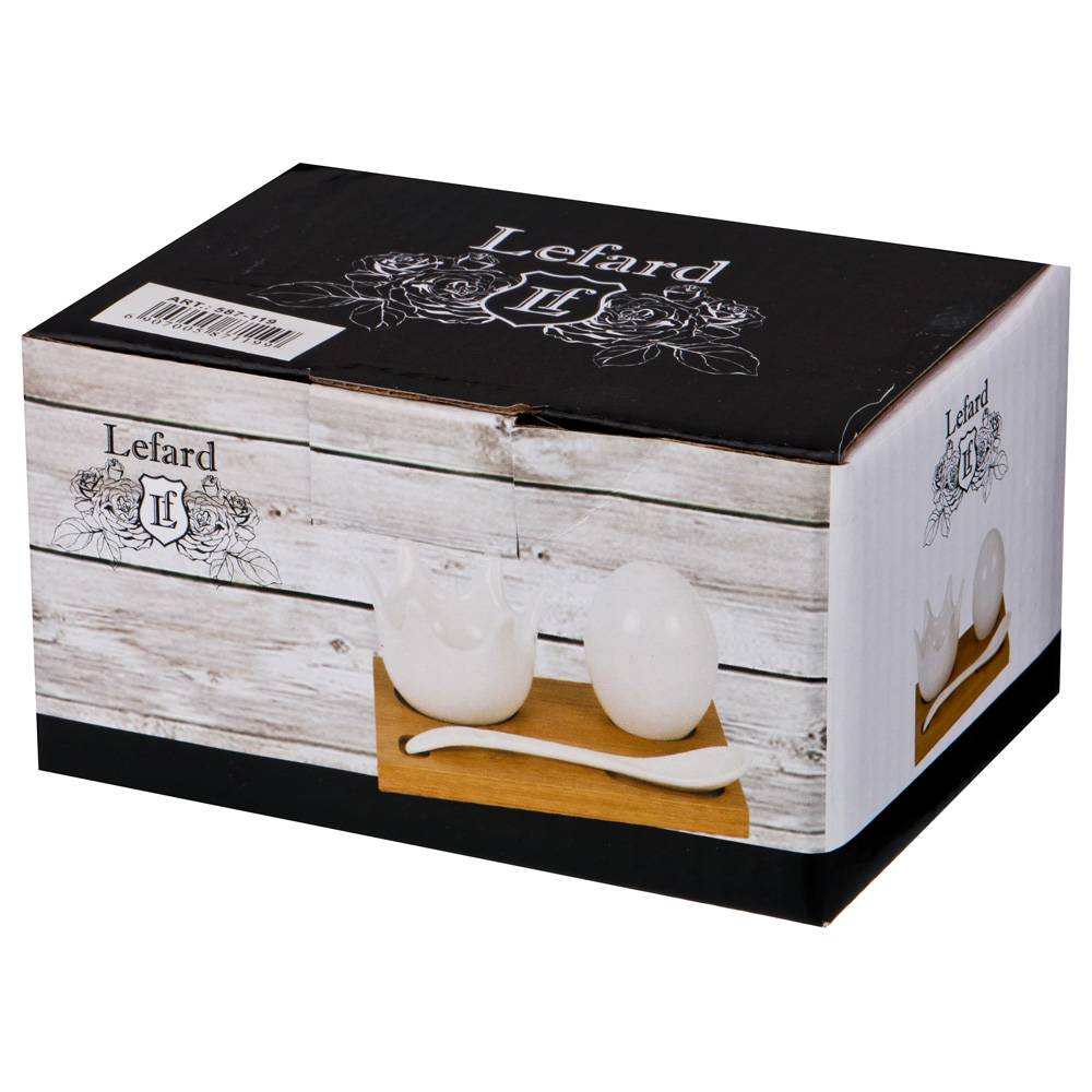 НАБОР ДЛЯ ЗАВТРАКА, NATIVE, 3ПР.: ПОДСТАВКА Д/ЯЙЦА, СОЛОНКА, ЛОЖКА НА ПОДСТАВКЕ 11, 5*8*6, 5 СМ