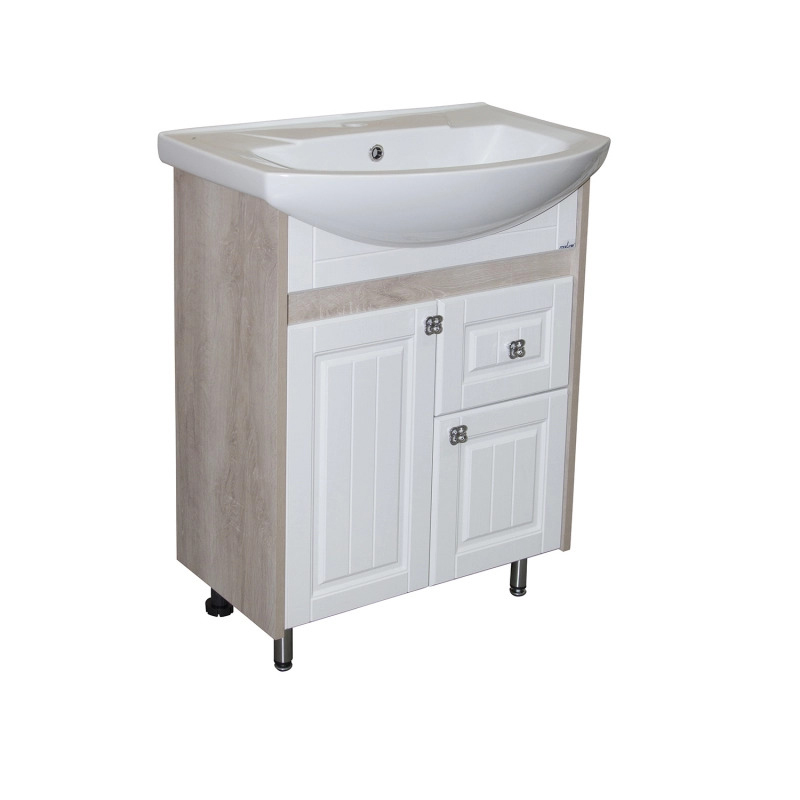 Тумба д/ванной, ВЕРСАЛЬ-55,  ОТДЕЛЬНО ПРИОБРЕТАЕТСЯ РАКОВИНА белое дерево под раковину Элеганс-55, Rosa, ПВХ, раковина в комплект не входит