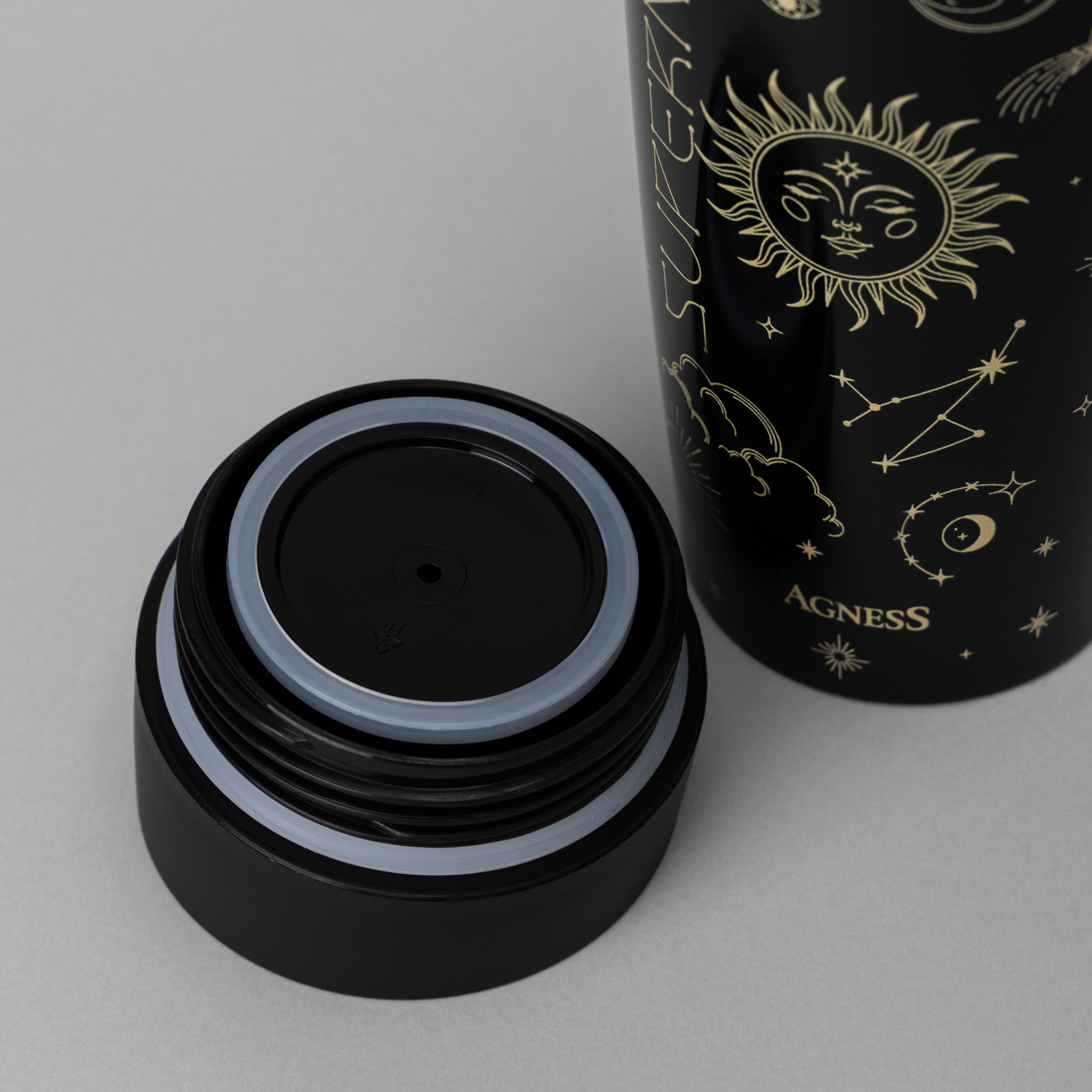 ТЕРМОКРУЖКА AGNESS, SUPERNOVA BLACK, 360МЛ