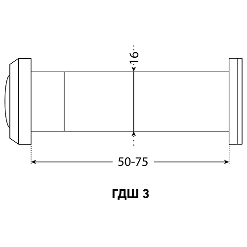 Глазок дверной АЛЛЮР ГДШ-3 БШт 50-75мм d=16мм хром, 1/20/200