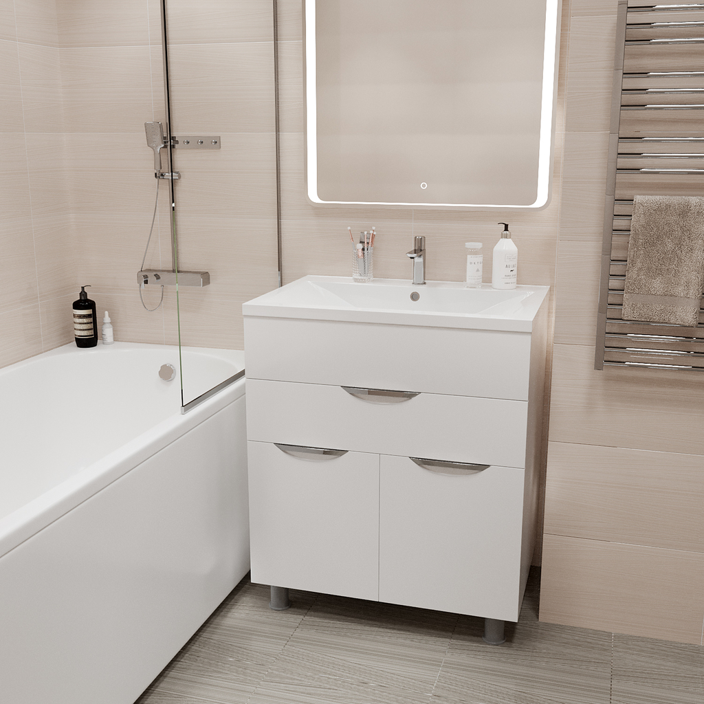 Тумба д/ванной, ЭТЬЕН-65,  ОТДЕЛЬНО ПРИОБРЕТАЕТСЯ РАКОВИНА под раковину Нелли-65, MIXLINE, ПВХ, раковина в комплект не входит