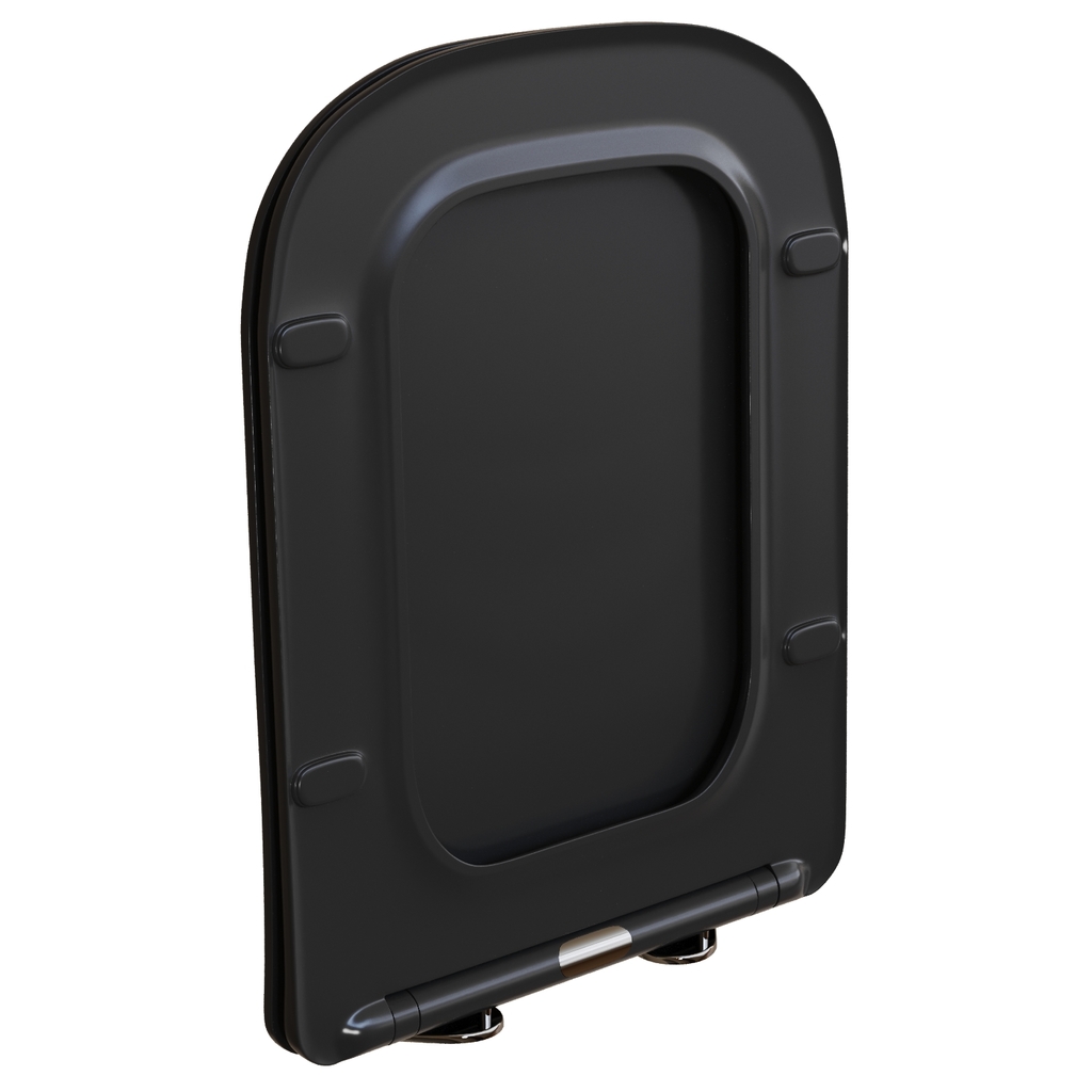 Сиденье для унитаза  WAVE QUADRO дюропласт, микролифт ЧЕРНЫЙ матовый