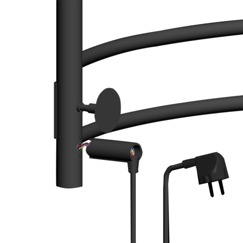 Полотенцесушитель MIXLINE MIRA 80х50, таймер, 335 Вт, 8 перекладин электрический ЧЕРНЫЙ