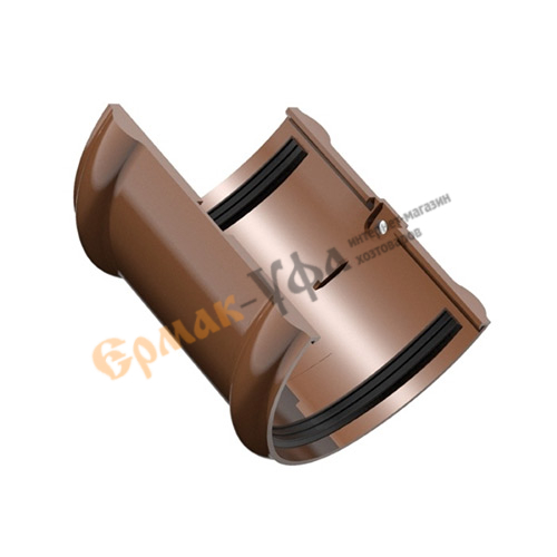 Водосточная система VERAT-Соединитель желоба, цвет коричневый, 1/10