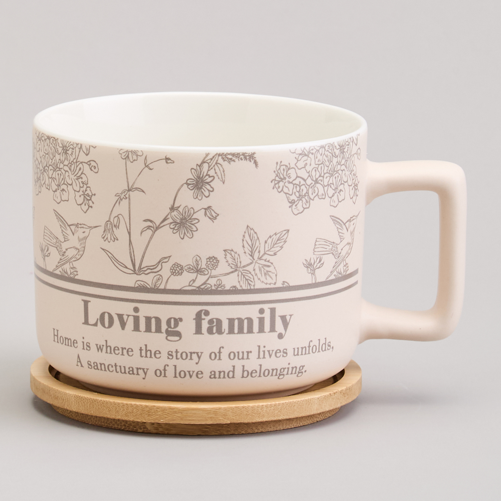 КРУЖКА LEFARD 400МЛ С БАМБУКОВОЙ КРЫШКОЙ, SWEET HOME, 9.6*8CM