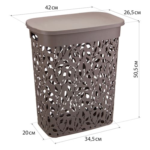 Корзина для белья 35 л IDEA ФЛОРА М 2620, французский серый