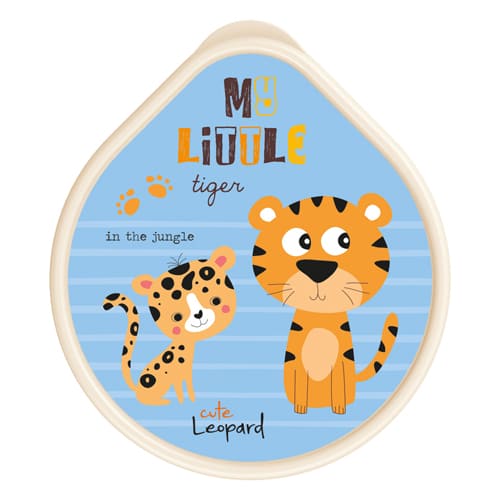 Миска детская 135 мм с крышкой Homver 221152725/01, с декором Сафари светло-бежевая