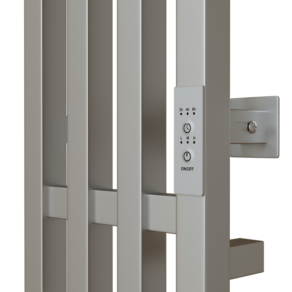 Полотенцесушитель MIXLINE MOON QUADRO MATT СHROME 120/15, таймер, 484 Вт электрический МАТОВЫЙ ХРОМ