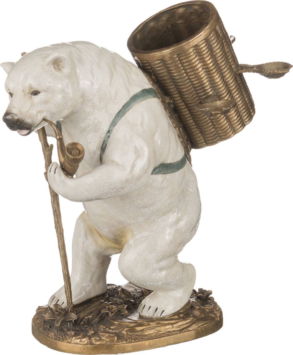 ИЗДЕЛИЕ ДЕКОРАТИВНОЕ, МЕДВЕДЬ С ТРУБКОЙ, 49*18 СМ ВЫСОТА=25 СМ, КОР=2ШТ.