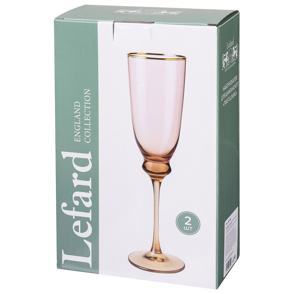 НАБОР БОКАЛОВ ДЛЯ ШАМПАНСКОГО, TWIST & SHINE, PINK, 2 ШТ/210 МЛ