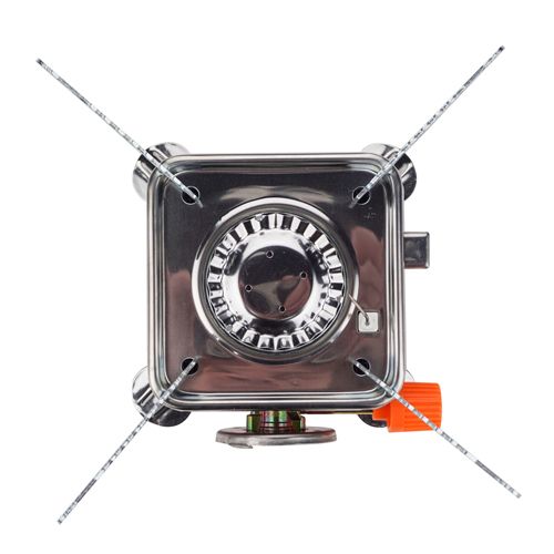 Плитка газовая с цанговым захватом, складная, с пьезоподжигом, 10*10*9 см, к баллону 202, 1/50