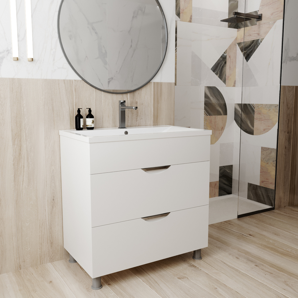 Тумба д/ванной, ЭТЬЕН-75,  ОТДЕЛЬНО ПРИОБРЕТАЕТСЯ РАКОВИНА под раковину Нелли-75, MIXLINE, ПВХ, раковина в комплект не входит