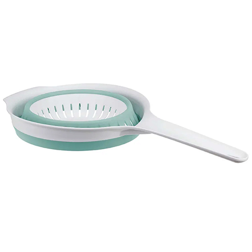 Дуршлаг складной IDEA ФЛЕКС М 1127, с ручкой, морская волна