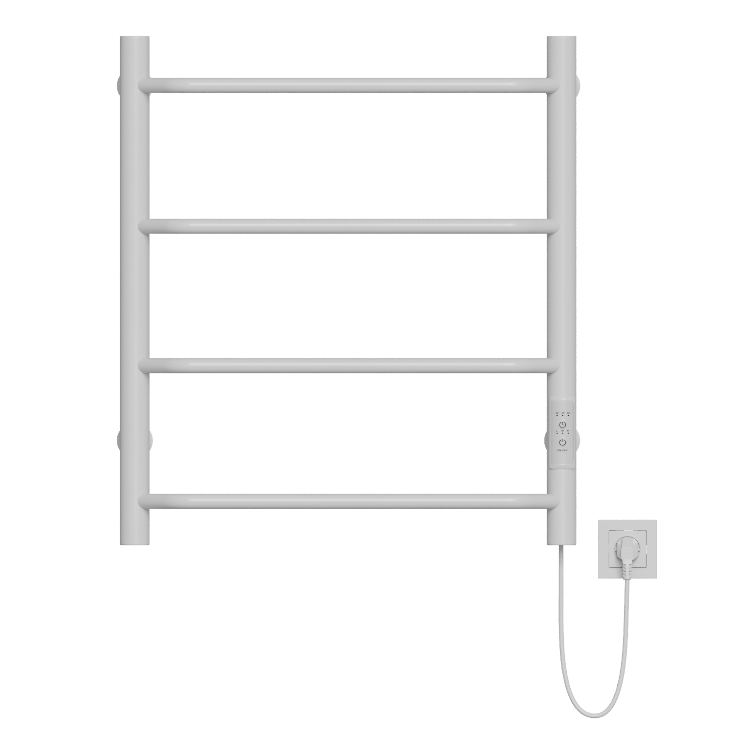 Полотенцесушитель MIXLINE MIRA 60х50, таймер, 201 Вт, 4 перекладины электрический БЕЛЫЙ