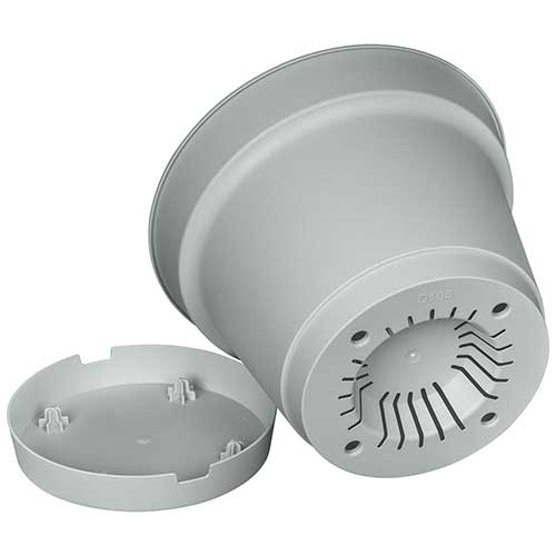 Горшок для цветов 2.3 л Homver Mint 221612035/03, 185 мм,  с поддоном, серый
