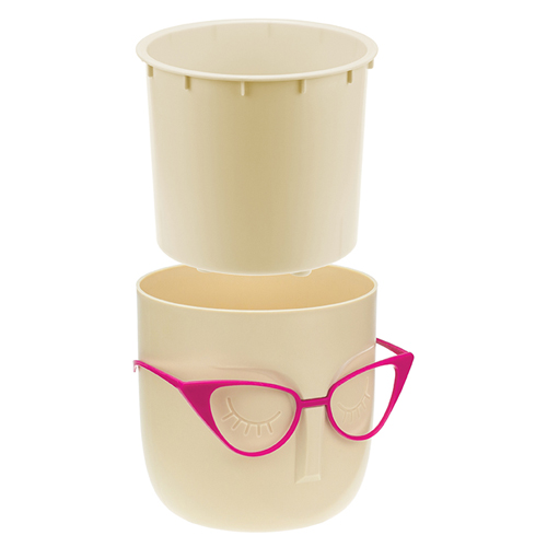 Кашпо 0.65 л IDEA МАРИ М 3075, 115 мм, со вставкой, белая глина