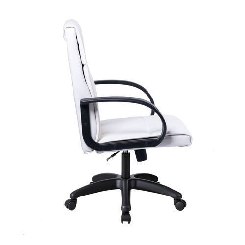 Кресло компьютерное TRON F1 экокожа Prestige хром, белый