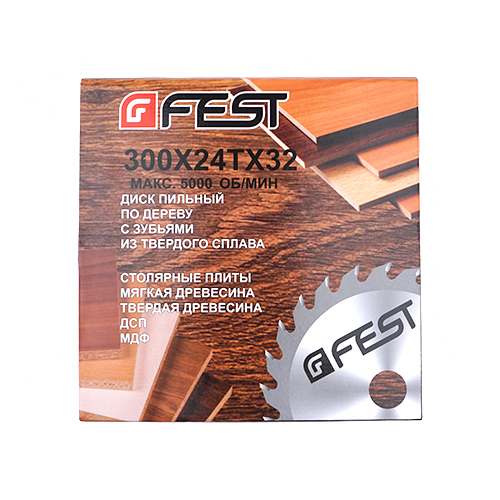 Диск пильный 300х24Тх32, пер. кольцо 25,4, FEST, 1/25