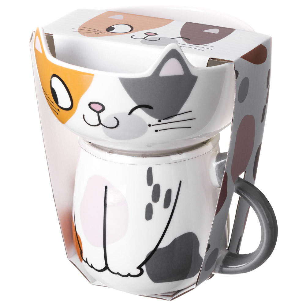 НАБОР ДЛЯ ЗАВТРАКА LEFARD "CAT", 2 ПР.: САЛАТНИК 500МЛ, КРУЖКА 450МЛ