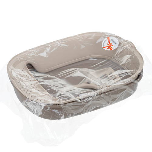 Лоток для кошек IDEA ЛЯ-МУРР М 1834, 480х355 мм, с высоким бортом, совок, капучино