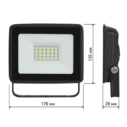 Прожектор светодиодный 30W ЭРА LED 6500К 103х99х23,5 модель LPR-023-0-65К-030, черный, 1/