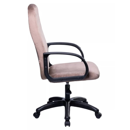 Кресло офисное, компьютерное TRON С1 ткань велюр FLORA Standard, хром, капучино