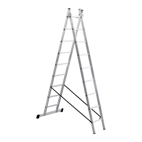 Лестница алюм. двухсекц. 2х9 ступ. выс. 2,57/4,49, вес 7,34кг, стенка проф. 1,1мм, 60х20мм UFUK Турция, 1/1