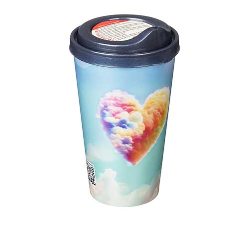 Стакан с крышкой 550 мл Homver 222123912/02, с декором, синий