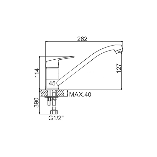 Смеситель для кухни LEDEME 4216, шар, шпилька, карт. 35 мм. , 1/20
