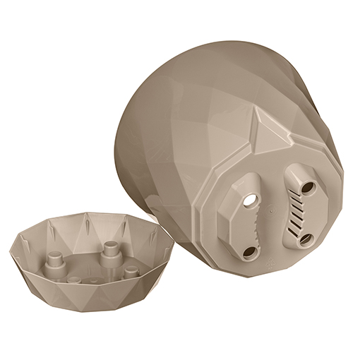 Горшок для цветов 9.3 л Homver Laurel 221616727/01, 277 мм, с поддоном, бежевый