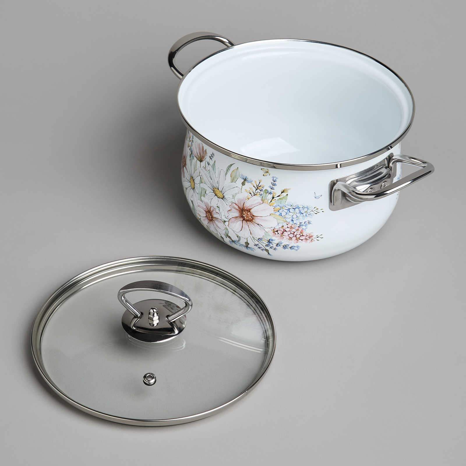 НАБОР КАСТРЮЛЬ AGNESS ЭМАЛИРОВАННЫХ СЕРИЯ, ДВОРЦОВЫЙ ПАРК, 4ПР. 2, 0Л И 2, 8Л, 18Х11СМ, 20Х12СМ