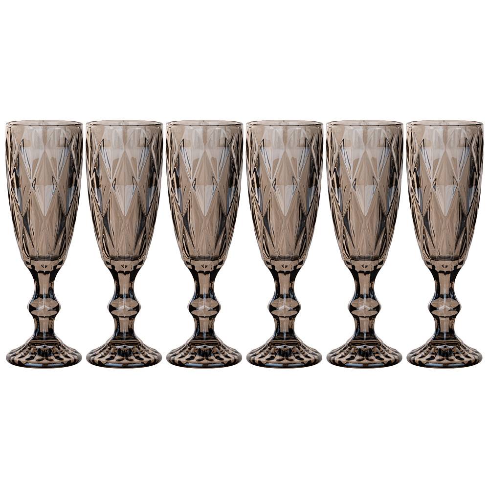 НАБОР БОКАЛОВ ДЛЯ ШАМПАНСКОГО, РОМБО, 6ШТ. 150МЛ. / В=20 СМ., КОР=8НАБ.