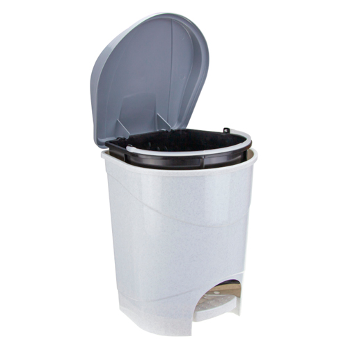 Контейнер для мусора с педалью 11 л IDEA М 2891, мраморный