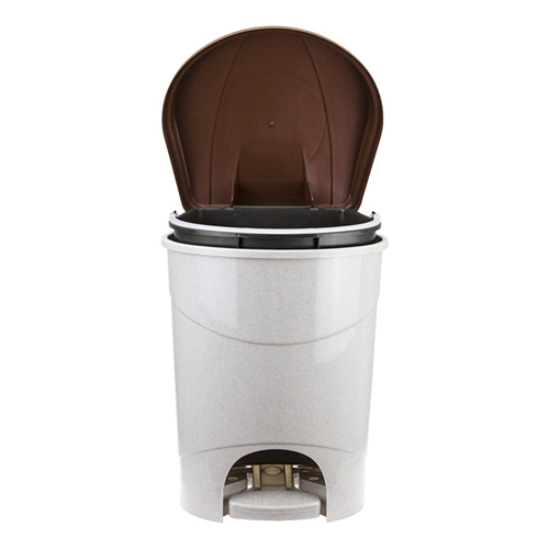 Контейнер для мусора 19 л IDEA М 2892, с педалью, бежевый мрамор