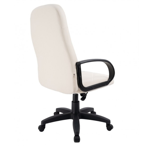 Кресло офисное, компьютерное TRON V2 экокожа Prestige, хром, слоновая кость