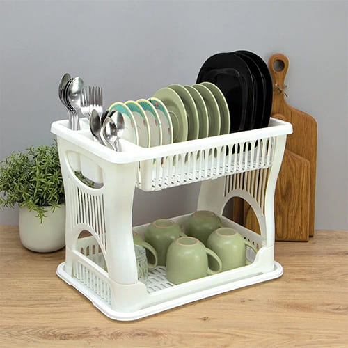 Сушилка для посуды IDEA М 1175, двухъярусная, белая