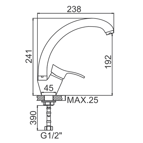 Смеситель для кухни LEDEME 5914 шар, на гайке, латунь, 1/10