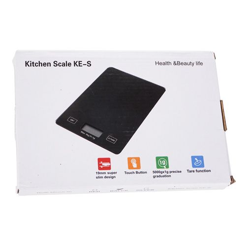 Весы кухонные электронные 5 кг 15Х21,5 стекло, 1/40