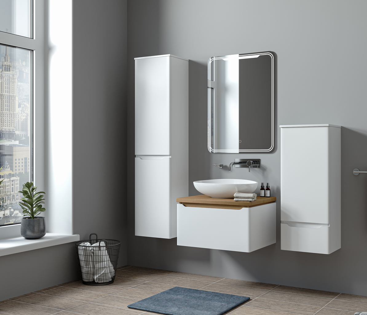 Зеркало, ВИКТОРИЯ, 600*800, ШВ сенсорный выкл, светодиодная подсветка