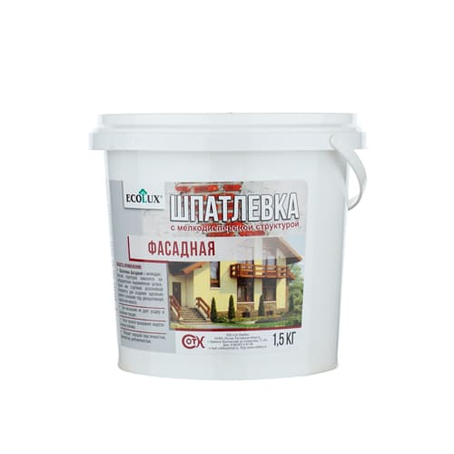 Шпатлёвка фасадная 1,5 кг Еcolux, 6/6